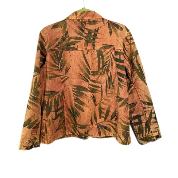 VTG Chico's Design Palm Leaf Denim Jacket, 12 - Picture 3 of 10